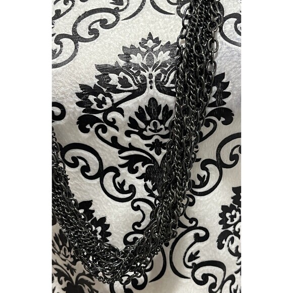 Y2K Gun Metal Multi Strand Statement Chain Belt/Necklace Whimsigoth Gothic Punk - Picture 5 of 5